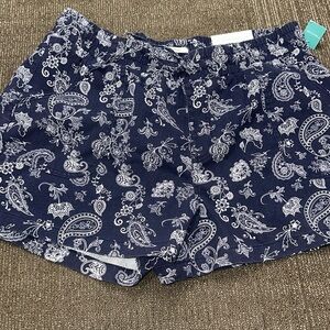 Maurices Navy Paisley High Waist Shorts